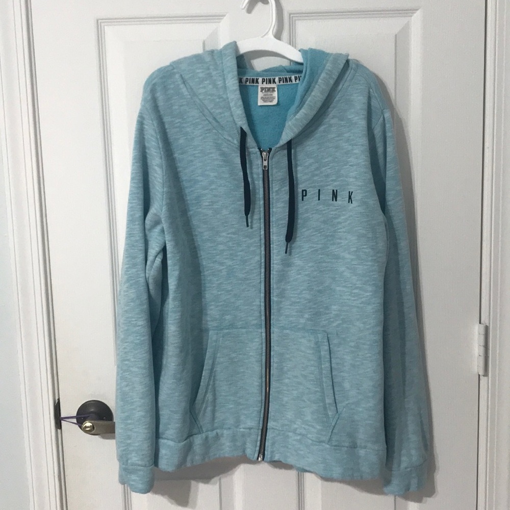 Victoria’s Secret Pink Blue Zipped Hoodie Size L